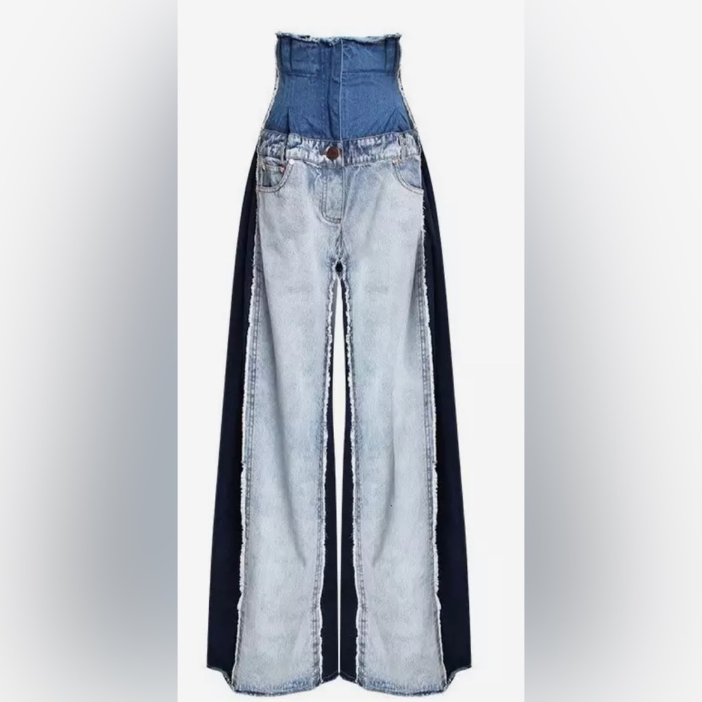 Wide leg high waisted jeans